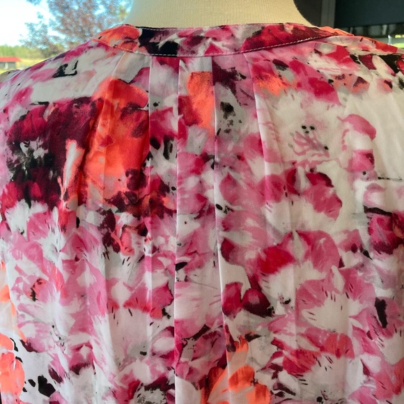 Apt. 9 Sleeveless Button Top Pink Print Loose Fit Size 0X Great worn with jeans! - Picture 2 of 6